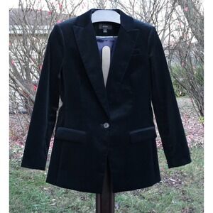 MINT! J.Crew Velvet One Button Tux‎ Dinner Jacket Sz 2 Women's Willa Blazer Blue